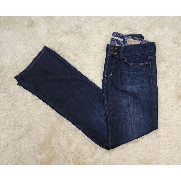 Gap Low-Rise Boot Cut Denim Blue Jeans Womens 27 Regular Dark Wash (27x34) Pant - Picture 2 of 9